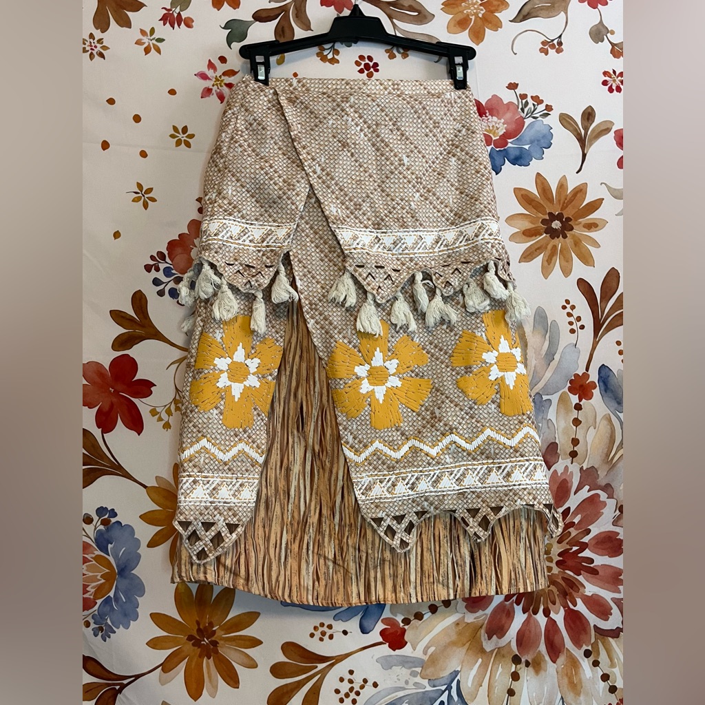 Disney Authentic Girls 8 Moana Polynesian Costume Dress Up Wdw Dlr Aulani Skirt